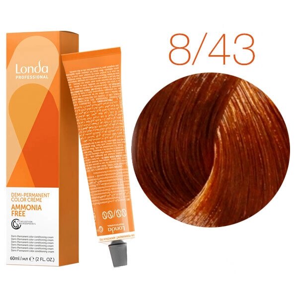 Londa Color Ammonia Free 8/43 (светлый блонд медно-золотистый) - интенсивное тонирование, 60 мл. от компании Интернет-магазин "Well-cosmetics" - фото 1