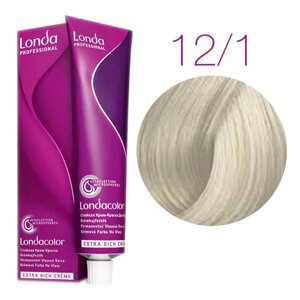 Londa Color Extra Rich 12/1 (специальный блонд пепельный) - стойкая крем-краска для волос, 60 мл.