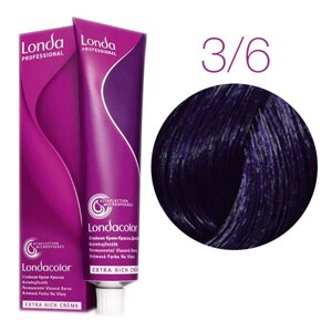 Londa Color Extra Rich 3/6 (темный шатен фиолетовый) - стойкая крем-краска для волос, 60 мл.