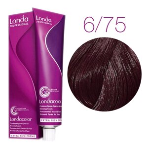 Londa Color Extra Rich 6/75 (темный блонд коричнево-красный) - стойкая крем-краска для волос, 60 мл.