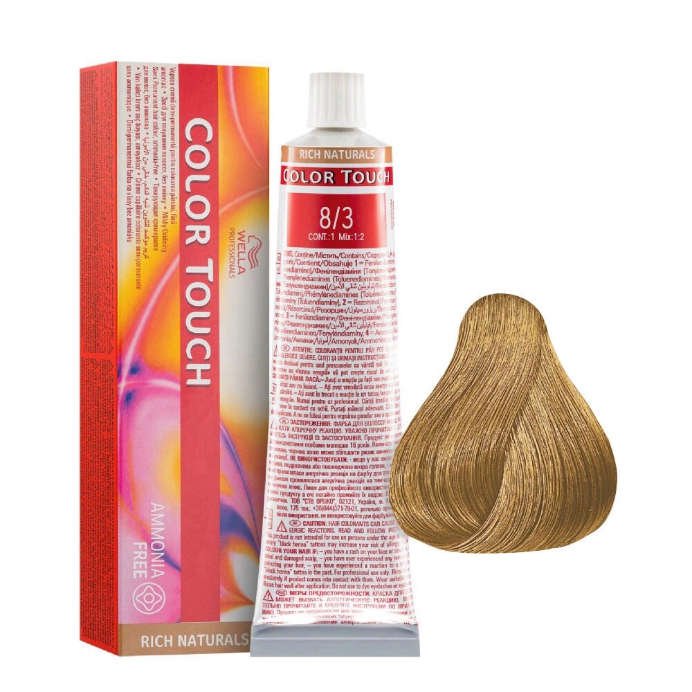 Wella Color Touch 8/3 (коньяк) - тонирующая краска для волос, 60 мл. от компании Интернет-магазин "Well-cosmetics" - фото 1