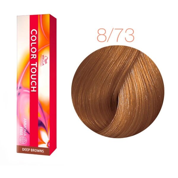 Wella Color Touch 8/73 (светлый блондин коричнево-золотистый) - тонирующая краска для волос, 60 мл. от компании Интернет-магазин "Well-cosmetics" - фото 1