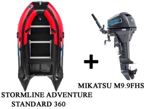 Лодка пвх stormline adventure standard 360 + 2х-тактный лодочный мотор mikatsu M9.9FHS