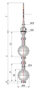 Датчик уровня поплавковый ПДУ-3.2.1500.1300/5