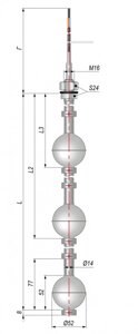 Датчик уровня поплавковый ПДУ-3.3.2400.2200.2000/12