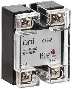 Реле твердотельное OSS-2 60а 380в AC 3-32в DC ONI