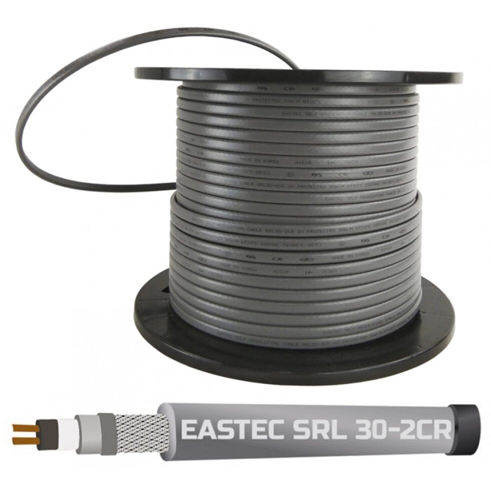 Греющий кабель Eastec SRL 30-2 CR саморегулирующий с экраном, 30 Вт УФ-защита от компании Тепларм - Теплый пол, Греющий кабель, Системы обогрева - фото 1