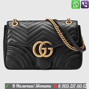 Бежевая Сумка GG Matelass Marmont Gucci Клатч Gucci Кожа