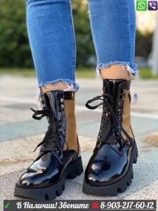 Ботинки Prada на шнуровке Черный
