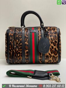Дорожная сумка Gucci Ophidia леопардовая