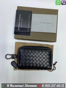 Ключница Bottega Veneta кожаная Бордовый