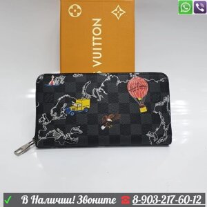 Кошелек Louis Vuitton Zippy с рисунками путешествия