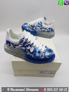 Кроссовки Alexander McQueen синие с рисунком