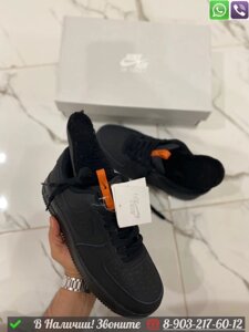 Кроссовки Nike Air Force 1 зимние черные