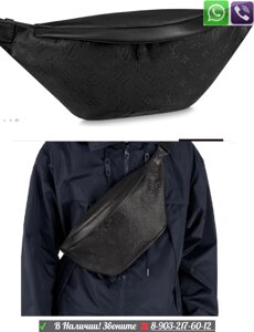 Поясная сумка Louis Vuitton Discovery Monogram Shadow черная на пояс луи витон