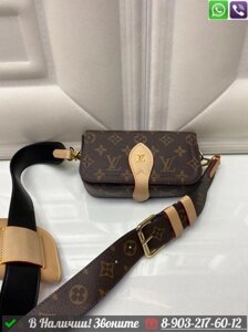 Поясная сумка Louis Vuitton кожаная Черный