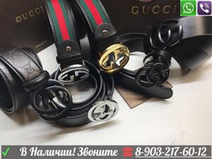 Ремень Gucci Soho с красной и зеленой полоской