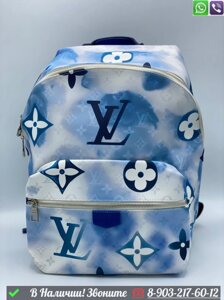 Рюкзак Louis Vuitton Discovery белый с синими буквами