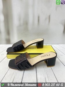 Сабо Fendi Signature кожаные Белый