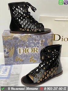 Сандалии Dior D-Trap высокие Серый