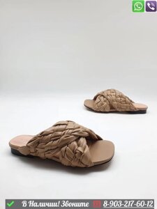 Шлепанцы Bottega Veneta BV Board плетенные сандалии Голубой