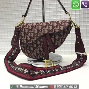 Сумка Dior Saddle Monogram Canvas тканевая Диор Ткань