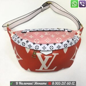 Сумка Louis vuitton Bumbag красная Луи виттон Коричневый