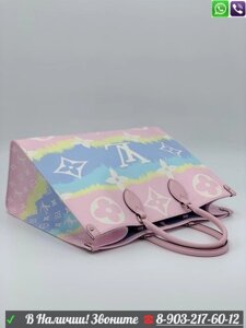 Сумка Louis Vuitton Onthego розовая с голубым