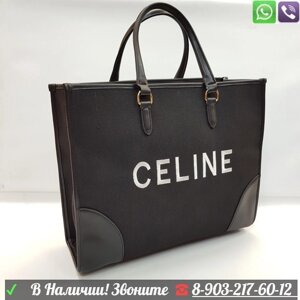 Сумка шоппер Celine Cabas Textile Зеленый