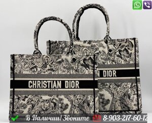 Сумка тоут Dior Book Tote Черно-белый