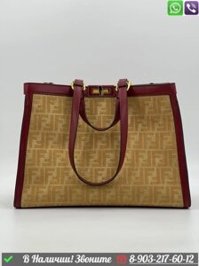 Сумка тоут Fendi бежевая