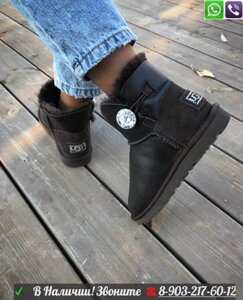 Угги UGG Mini Bailey Button Bling с пуговицей Песочный