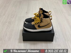 Зимние Кроссовки Nike Lunar Force Duckboot с мехом бежевые