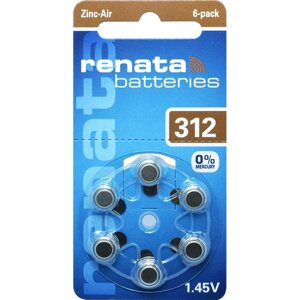Батарейка для слуховых аппаратов Renata ZA312
