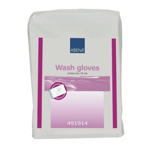 Рукавицы для мытья Wash gloves Airlaid/PE (16x23см, 50шт/уп)