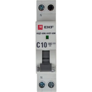 Автоматический дифференциальный выключатель EKF АВДТ-63М