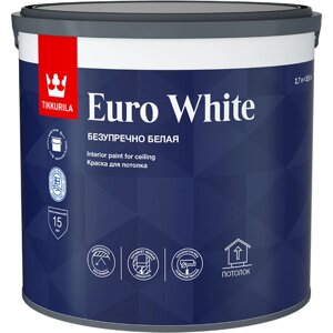 Краска для потолка Tikkurila EURO WHITE безупречный потолок