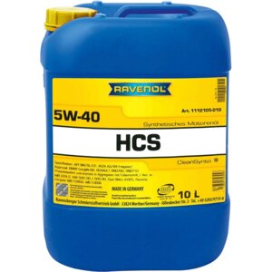 Моторное масло ravenol HCS SAE 5W-40, 10 л, new