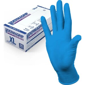 Смотровые латексные перчатки Dermagrip HIGH RISK