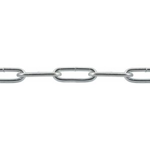 Сварная длиннозвенная оцинкованная цепь Rizzel DIN 763 LLC 5