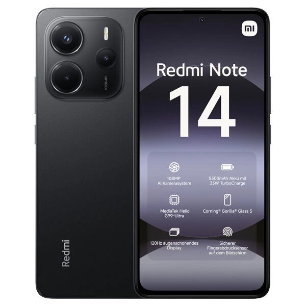 Смартфон Xiaomi Redmi Note 14 8/128Gb Midnight Black от компании F-MART - фото 1