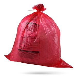 Пакеты для медицинских отходов с информацией, 300х330 мм, красный, В, 100 шт/упак Распродажа остатков