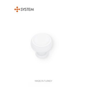 Ручка-кнопка мебельная SYSTEM SY1915 0032 AL315 (белый матовый)
