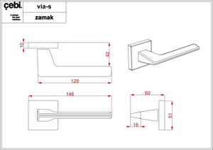 Ручки дверные CROMA VIA-S MP08 (матовый никель)