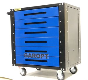 Ележка инструментальная закрытая с 6 выдвижными ящиками Garopt синяя GT6. Blue
