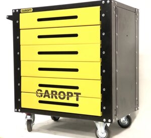 Тележка инструментальная закрытая с 6 выдвижными ящиками Garopt желтая GT6. yell