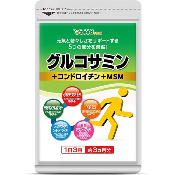 Комплекс для опорно-двигательного аппарата SEEDCOMS Glucosamine + Chondroitin + MSM + Collagen II, 270 шт. Япония от компании Ginza Street | Японские витамины и косметика - фото 1