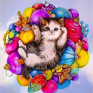 Алмазная мозаика «Озорной котенок» 30 30 см