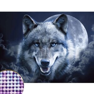 Алмазная мозаика с частичным заполнением на холсте «Магия волка», 30 х 40 см