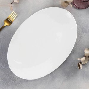 Блюдо фарфоровое овальное Wilmax Olivia, d=30,5 см, цвет белый